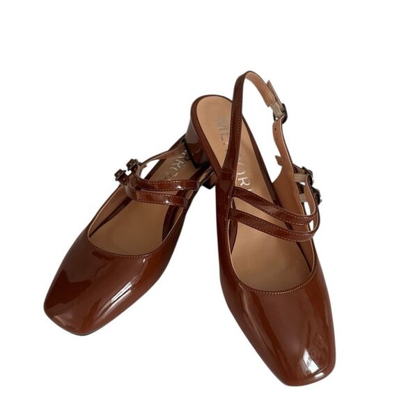 MERRORI Brown Square Toe Flats with Ankle Straps NWOT - Picture 4 of 5